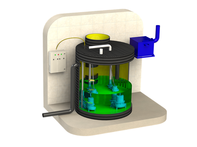 ایستگاه پمپاژ فاضلاب چاهک تر(مرطوب) صدرامهاب